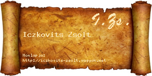Iczkovits Zsolt névjegykártya